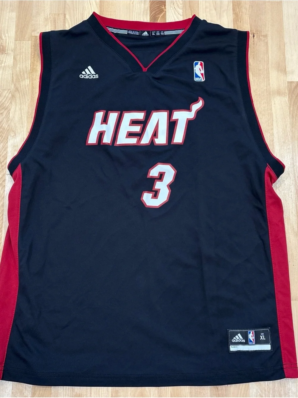 Dwyane Wade #3 Miami Heat NBA Vintage Adidas Black Basketball Jersey Youth XL